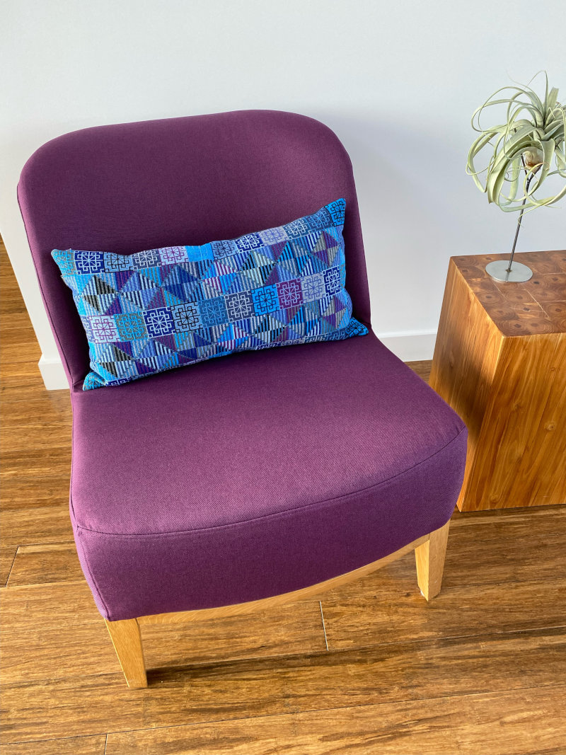purple chair cover d